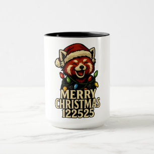 Mug Un panda roux festif Joyeux Noël 122525