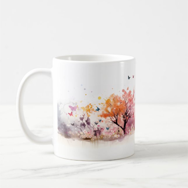 Mug Un Papillon Et Un Arbre Dans Le Jardin Des Fleurs (Gauche)
