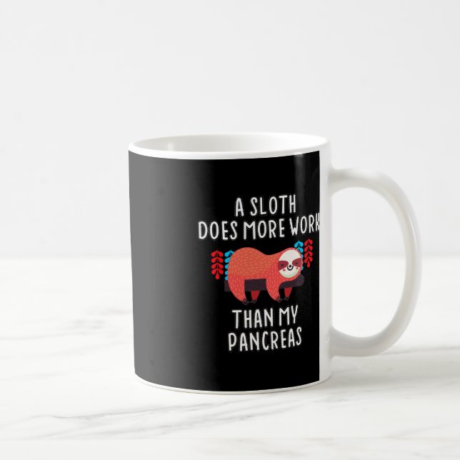 Mug Un Paresseux Fonctionne Plus Que Mes Pancréas - Di (Droite)