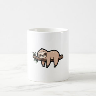 Mug Un paresseux mignon et endormi suspendu à une bran