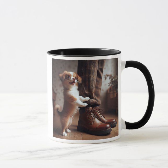 Mug  Un petit chien debout sur ses pattes arrière. (Droite)