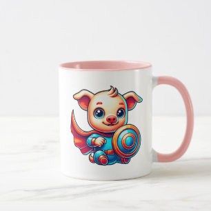 Mug Un petit cochon super héros.