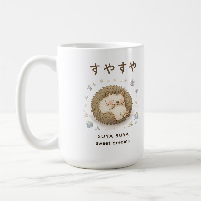 Mug Un petit hérisson profitant d'une sieste paisible (Gauche)