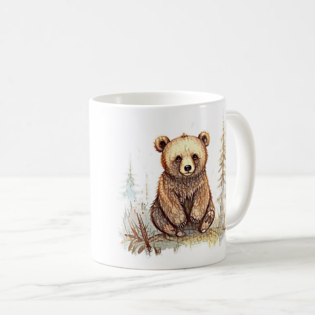 Mug Un petit ours mignon - Design artistique d'illustr (Devant droit)