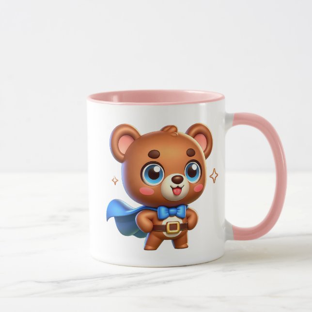 Mug Un petit ourson mignon super héros. (Droite)