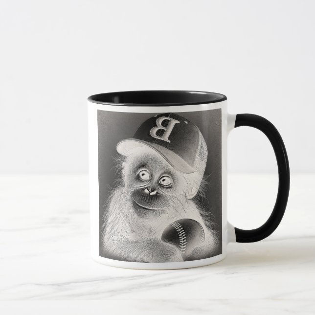 Mug Un petit singe fanatique de baseball. (Droite)