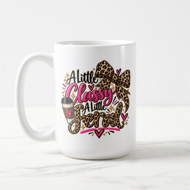 Mug Un peu chic, un peu sauvage - Imprimé léopard (Gauche)