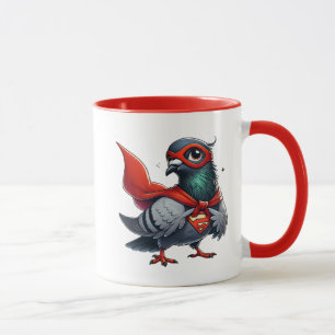 Mug Un pigeon super-héros avec sa cape.