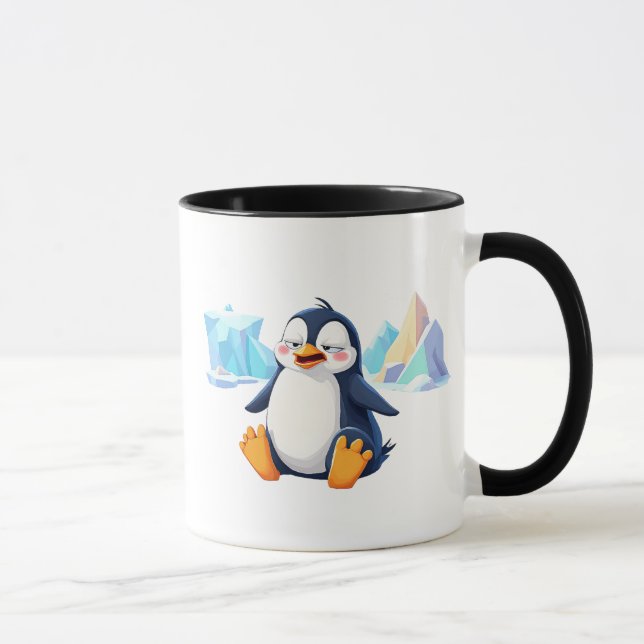 Mug Un pingouin cartoon amusant. (Droite)