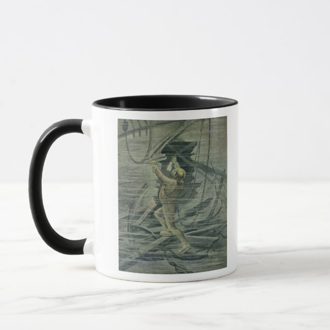 Mug Un plongeur de mer profonde regardant les épaves (Gauche)