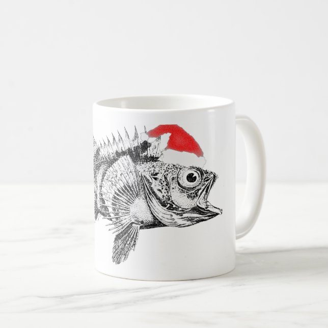 Mug Un poisson au chapeau de Père Noël (Devant droit)