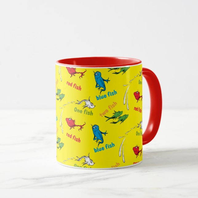 Mug Un Poisson Deux Poissons Motif Jaune (Devant droit)