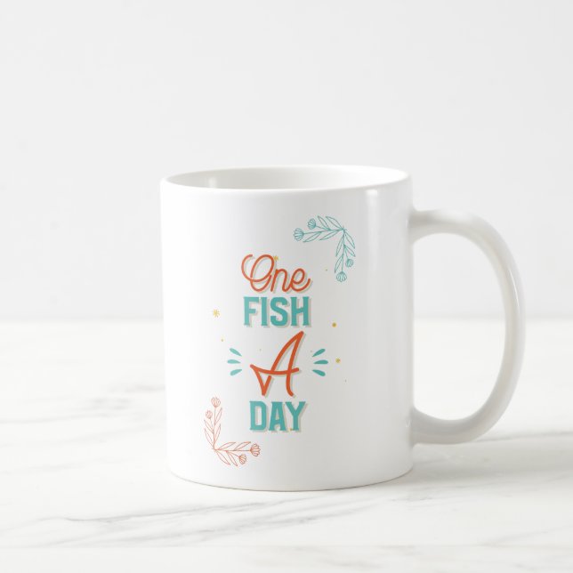 Mug Un poisson par jour Lettres (Droite)