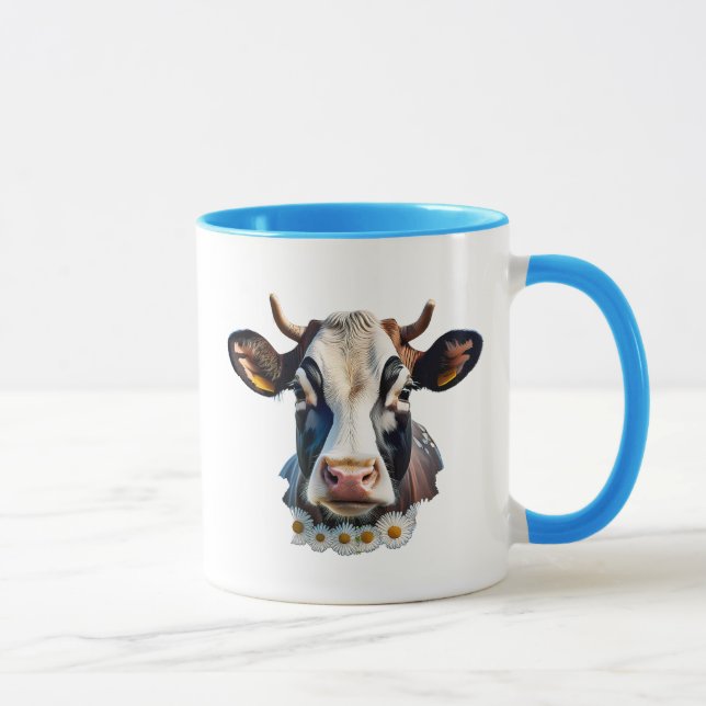 Mug Un portrait d'une vache au regard paisible. (Droite)