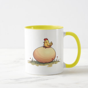 Mug Un poussin couve un œuf.