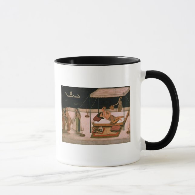 Mug Un prince de Mughal recevant une dame la nuit (Droite)