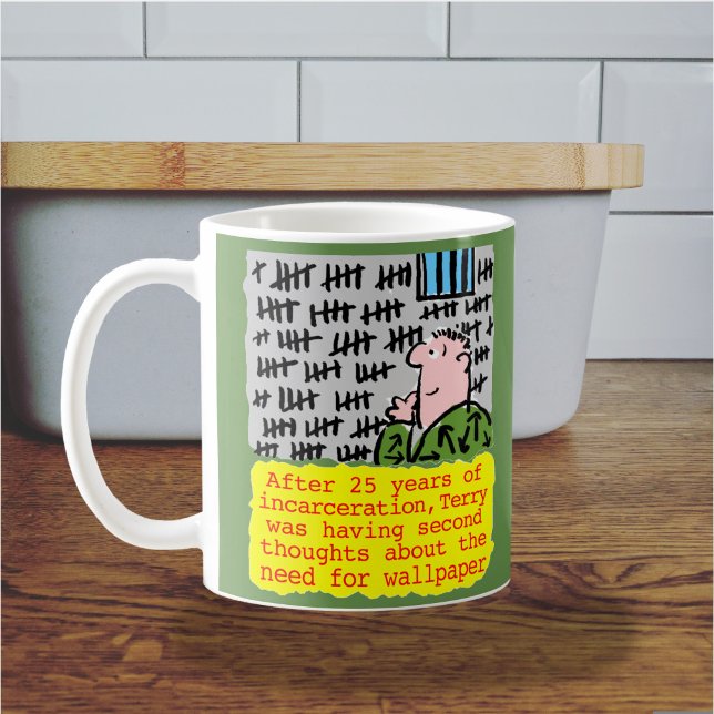 Mug Un prisonnier en prison n'a pas besoin de papier p (Funny prisoner cartoon mug)