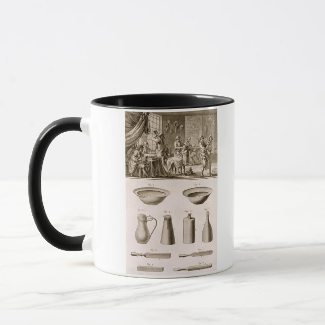 Mug Un raseur-coiffeur et outils de coiffeur, du (Gauche)
