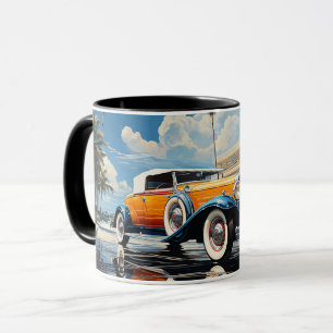 Mug Un roadster des années 1920 au bord d'un bungalow