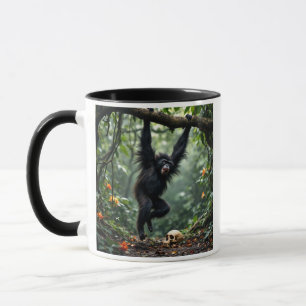 Mug Un singe acrobate dans la jungle.