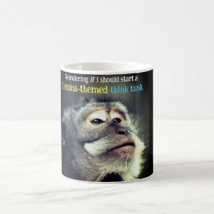 Mug Un singe réfléchi pensant une citation drôle