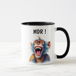Mug Un singe rigolo mort de rire.