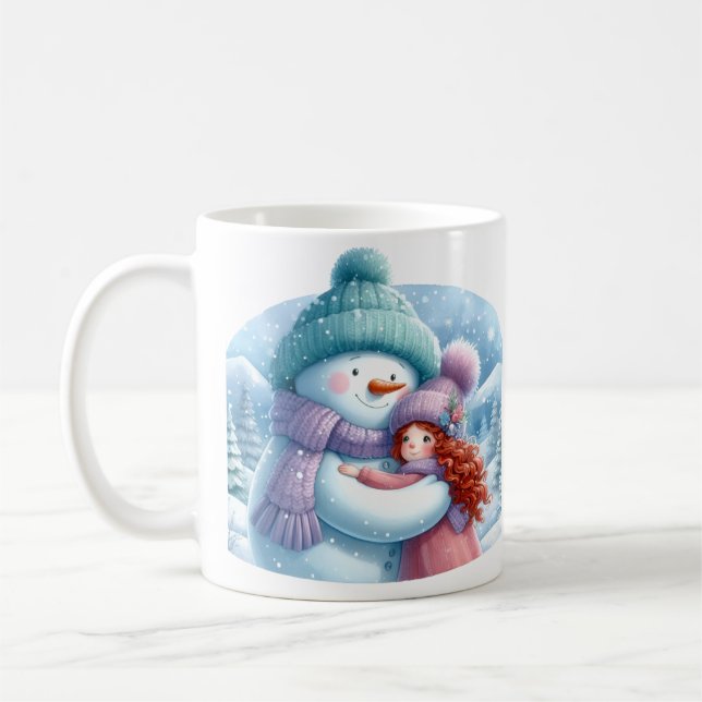 Mug Un Snowman embrasse une fille dans une Wonderland  (Gauche)