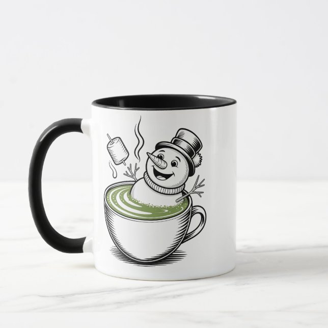 Mug Un Snowman Se Baigner À Macha Christmas (Gauche)