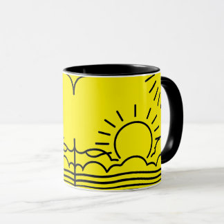 Mug un soleil levant devant la mer,mug