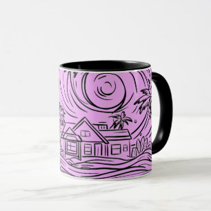 Mug un soleil levant devant la mer,mug