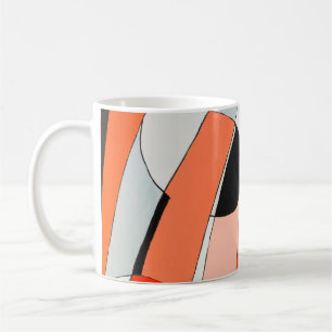 Mug Un tableau abstrait de noir, blanc et re