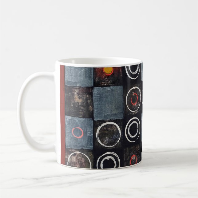 Mug Un tableau abstrait ; une grille de cercles estamp (Gauche)
