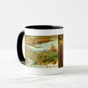 Mug Un Thanksgiving chaleureux ; maïs indien et meules