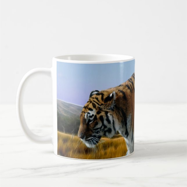 Mug Un tigre se jetant dans l'eau (Gauche)