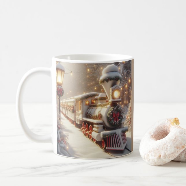 Mug Un train de Noël magique pour Wonderland (Avec donut)
