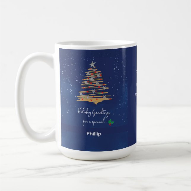 Mug Un travailleur en hygiène Merci Holiday Christmas  (Gauche)