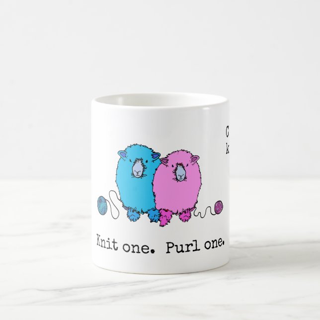Mug Un truc. Purl one. Avec des moutons moelleux (Centre)