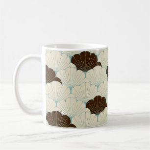 Mug un tuile sans couture de style japonais avec feuil