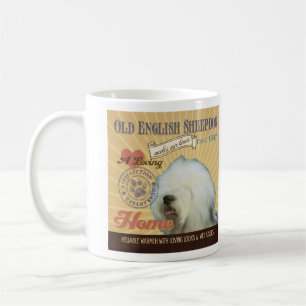 Mug Un vieux chien de berger anglais affectueux fait