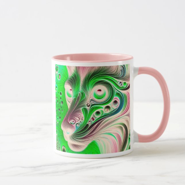 Mug Un visage de félin en mode psychédélique. (Droite)