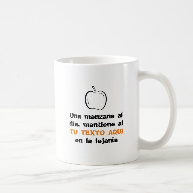 Mug Una Manzana Al Di Apple Black Line Art (Droite)