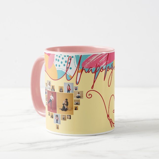 Mug Unapologetic Personalized Feminine Photo Collage (Devant gauche)