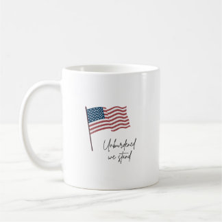 MUG UNBURDENED WE STAND AMERICAN FLAG