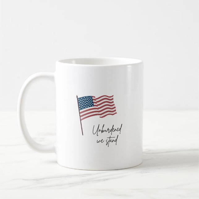 MUG UNBURDENED WE STAND AMERICAN FLAG (Gauche)