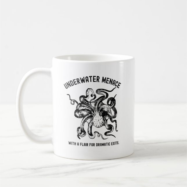 Mug Underwater Menace Funny Octopus  (Gauche)