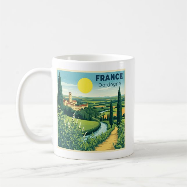 Mug Une affiche de voyage classique nostalgique France (Gauche)
