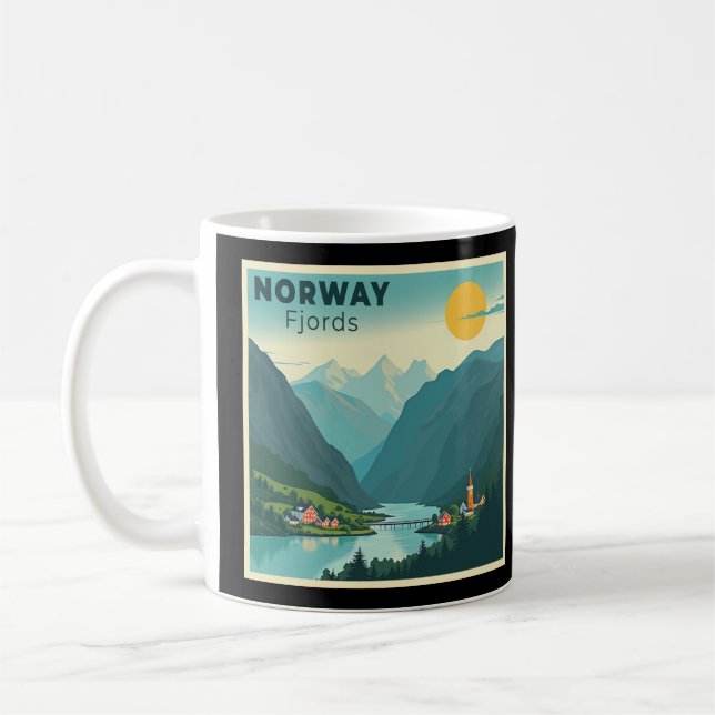 Mug Une affiche de voyage classique nostalgique - Norv (Gauche)