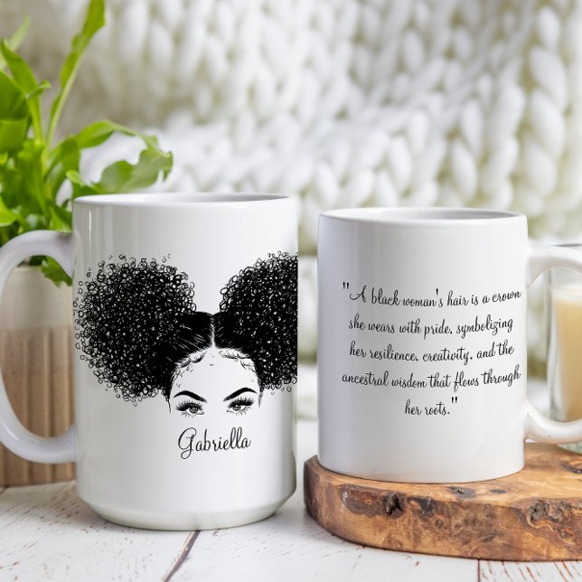 Mug Une Américaine Africaine avec Citation Afro Person (Créateur téléchargé)
