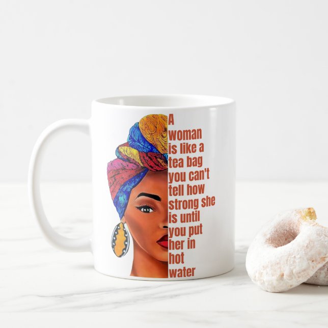 Mug Une Américaine Africaine Inspirante Avec Citation (Avec donut)