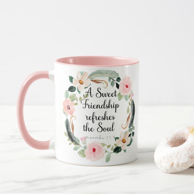 Mug Une amitié douce rafraîchit l'âme (Avec donut)